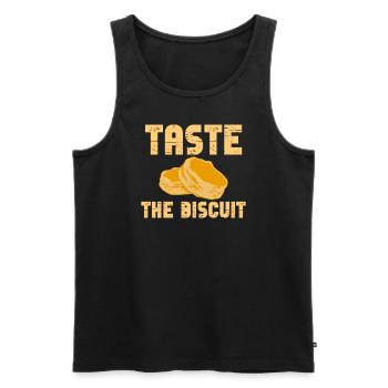 Taste The Biscuit Taste The Goodness - Men's Premium Organic Tank Top - black - Front - AI Model Male 178 light (178cm)