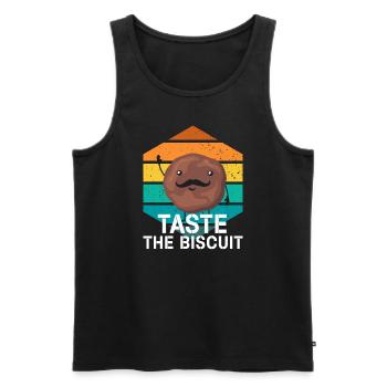 Schmecken Sie den Keks Schmecken Sie die Güte - Männer Premium Bio Tank Top - Schwarz - Vorne - Michal (187cm)