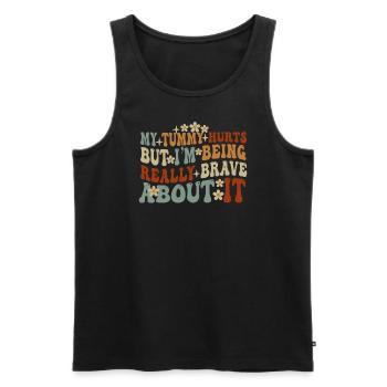 Mein Bauch tut weh, aber ich bin wirklich - Männer Premium Bio Tank Top - Schwarz - Vorne - Michal (187cm)