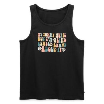 Mein Bauch tut weh, aber ich bin wirklich - Männer Premium Bio Tank Top - Schwarz - Vorne - Michal (187cm)