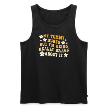 Mein Bauch tut weh, aber ich bin wirklich - Männer Premium Bio Tank Top - Schwarz - Vorne - Michal (187cm)
