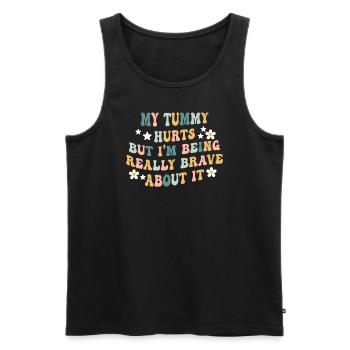 Mein Bauch tut weh, aber ich bin wirklich - Männer Premium Bio Tank Top - Schwarz - Vorne - Michal (187cm)