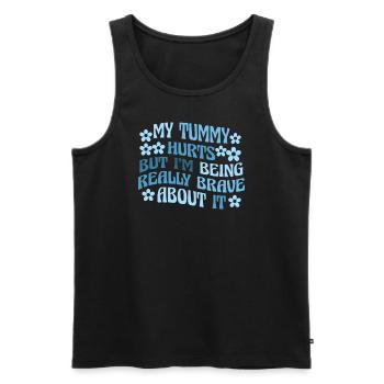 Mein Bauch tut weh, aber ich bin wirklich - Männer Premium Bio Tank Top - Schwarz - Vorne - Michal (187cm)