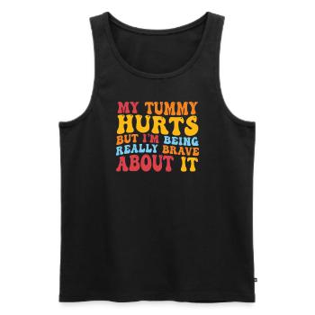 Mein Bauch tut weh, aber ich bin wirklich - Männer Premium Bio Tank Top - Schwarz - Vorne - Michal (187cm)