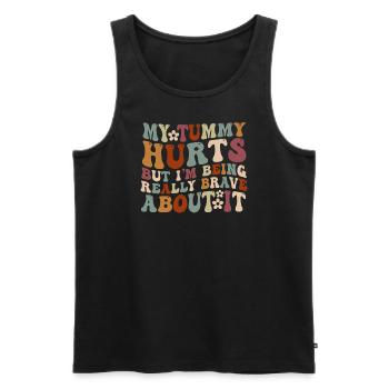 Mein Bauch tut weh, aber ich bin wirklich - Männer Premium Bio Tank Top - Schwarz - Vorne - Michal (187cm)