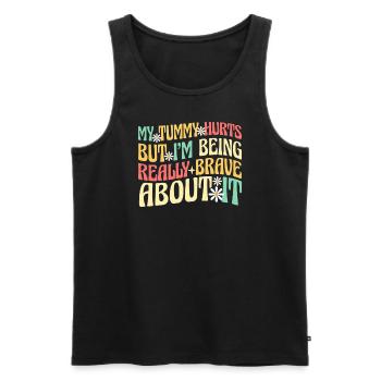 Mein Bauch tut weh, aber ich bin wirklich - Männer Premium Bio Tank Top - Schwarz - Vorne - Michal (187cm)