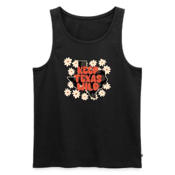 Wildflower Fields Wildflowers Bluebonnet - Men's Premium Organic Tank Top - black - Front - AI Model Male 178 light (178cm)