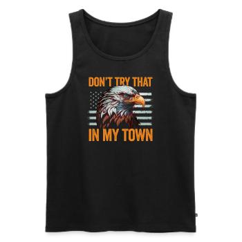 Kleinstadt Amerikanisch Retro Eagle Vintage - Männer Premium Bio Tank Top - Schwarz - Vorne - Michal (187cm)
