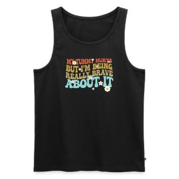 Mein Bauch tut weh, aber ich bin wirklich - Männer Premium Bio Tank Top - Schwarz - Vorne - Michal (187cm)