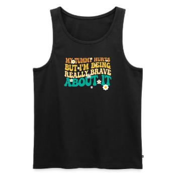 Mein Bauch tut weh, aber ich bin wirklich - Männer Premium Bio Tank Top - Schwarz - Vorne - Michal (187cm)