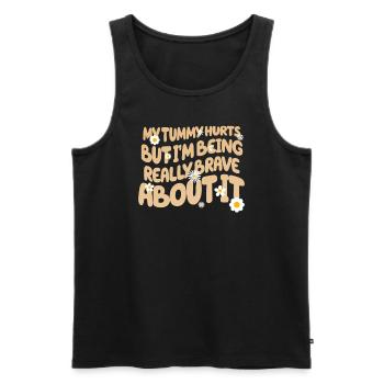 Mein Bauch tut weh, aber ich bin wirklich - Männer Premium Bio Tank Top - Schwarz - Vorne - Michal (187cm)