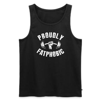 Fièrement grossophobe - Débardeur bio Premium Homme - noir - Devant - Michal (187cm)