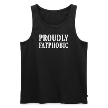 Fièrement grossophobe - Débardeur bio Premium Homme - noir - Devant - Michal (187cm)