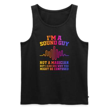 Sound Guy Not A Magician - Men's Premium Organic Tank Top - black - Front - AI Model Male 178 light (178cm)