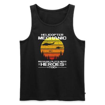 Hubschraubermechaniker-Heldenstolz - Männer Premium Bio Tank Top - Schwarz - Vorne - AI Model Male 178 light (178cm)
