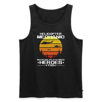 Helicopter Mechanic Heroes Pride - Men's Premium Organic Tank Top - black - Front - Michal (187cm)