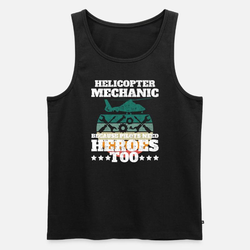 Hubschraubermechaniker-Heldenstolz - Männer Premium Bio Tank Top - Schwarz