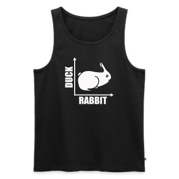Wittgensteins Rabbit Duck Illusion - Men's Premium Organic Tank Top - black - Front - AI Model Male 178 light (178cm)