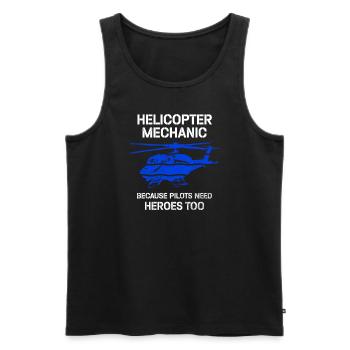 Helicopter Mechanic Heroes Pride - Men's Premium Organic Tank Top - black - Front - Michal (187cm)