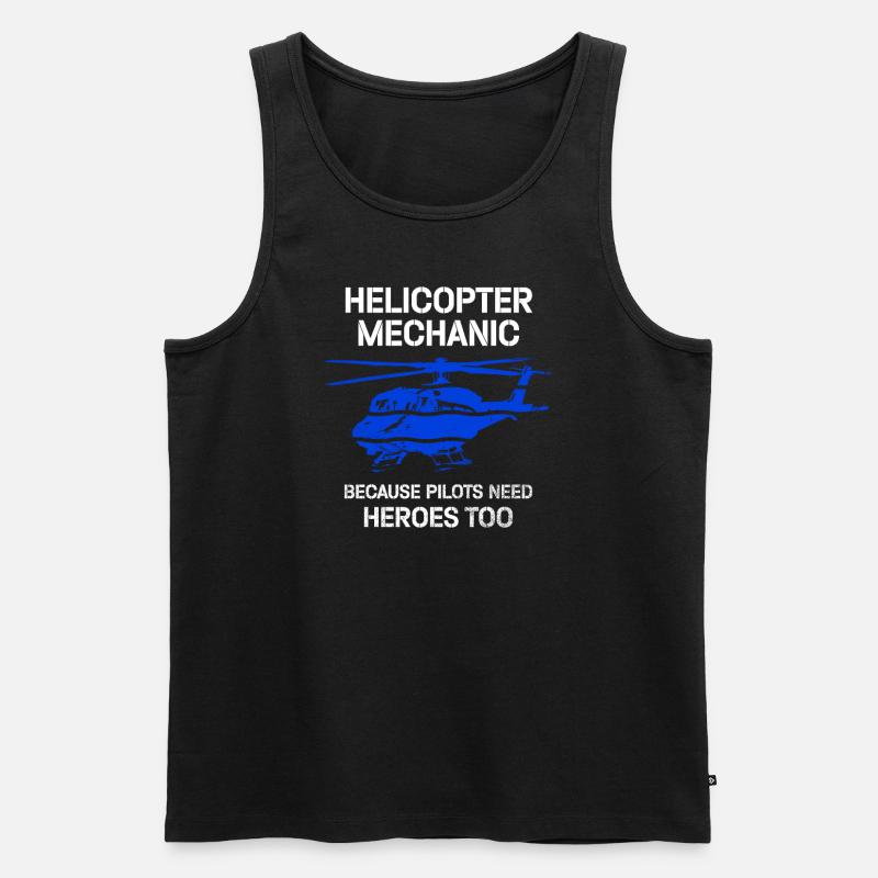 Hubschraubermechaniker-Heldenstolz - Männer Premium Bio Tank Top - Schwarz