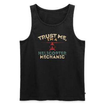 Glaub mir, ich bin ein Hubschraubermechaniker - Männer Premium Bio Tank Top - Schwarz - Vorne - AI Model Male 178 light (178cm)