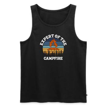 Expert Of Campfire Camping Expert - Men's Premium Organic Tank Top - black - Front - Michal (187cm)