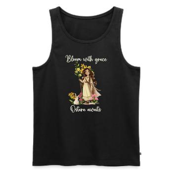 Ostara Witch Moon Eostre Printemps Oriental - Débardeur bio Premium Homme - noir - Devant - AI Model Male 178 light (178cm)