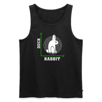 Wittgensteins Rabbit Duck Illusion - Men's Premium Organic Tank Top - black - Front - AI Model Male 178 light (178cm)