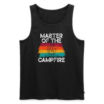 Meister des Lagerfeuer-Campings Meister - Männer Premium Bio Tank Top - Schwarz - Vorne - AI Model Male 178 light (178cm)