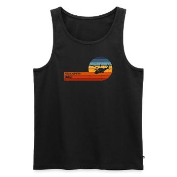 Helikopter Papa Sonnenuntergang Vater Liebe - Männer Premium Bio Tank Top - Schwarz - Vorne - Michal (187cm)