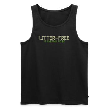 No Littering Anti Littering Earth Day - Men's Premium Organic Tank Top - black - Front - AI Model Male 178 light (178cm)
