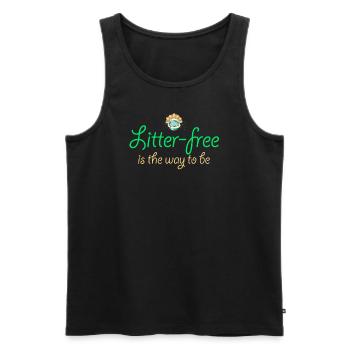 No Littering Anti Littering Earth Day - Men's Premium Organic Tank Top - black - Front - AI Model Male 178 light (178cm)