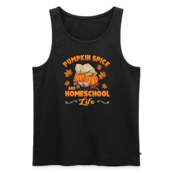 Pumpkin Spice And Homeschool Life - Men's Premium Organic Tank Top - black - Front - AI Model Male 178 light (178cm)