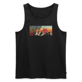 Explore Utah National Parks Mountains - Men's Premium Organic Tank Top - black - Front - Michal (187cm)