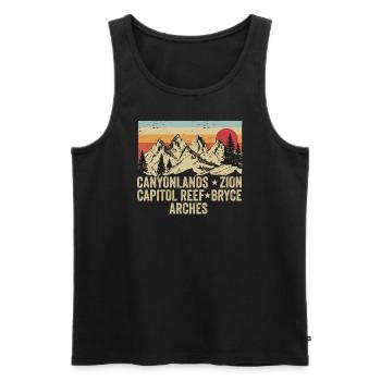 Explore Utah National Parks Mountains - Men's Premium Organic Tank Top - black - Front - Michal (187cm)