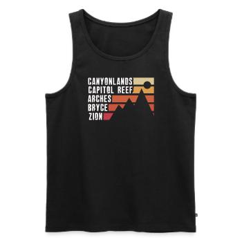 Explore Utah National Parks Mountains - Men's Premium Organic Tank Top - black - Front - Michal (187cm)