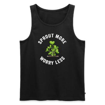 Jardinier Urbain Hommes Femmes Microgreens - Débardeur bio Premium Homme - noir - Devant - Michal (187cm)