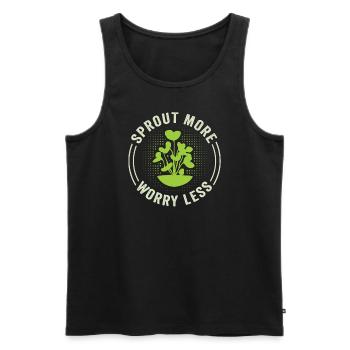 Jardinier Urbain Hommes Femmes Microgreens - Débardeur bio Premium Homme - noir - Devant - Michal (187cm)