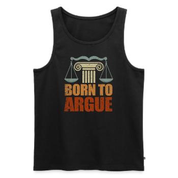 Born To Argue Judge Advocate Attorney - Men's Premium Organic Tank Top - black - Front - AI Model Male 178 light (178cm)