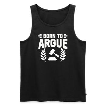 Born To Argue Judge Advocate Attorney - Men's Premium Organic Tank Top - black - Front - AI Model Male 178 light (178cm)