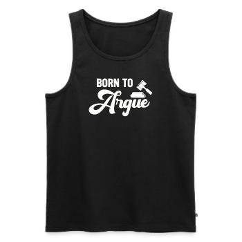 Born To Argue Judge Advocate Attorney - Men's Premium Organic Tank Top - black - Front - AI Model Male 178 light (178cm)