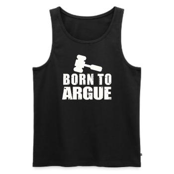 Born To Argue Judge Advocate Attorney - Men's Premium Organic Tank Top - black - Front - AI Model Male 178 light (178cm)