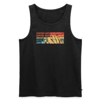 Explore Utah National Parks Mountains - Men's Premium Organic Tank Top - black - Front - Michal (187cm)
