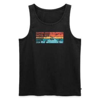 Explore Utah National Parks Mountains - Men's Premium Organic Tank Top - black - Front - Michal (187cm)