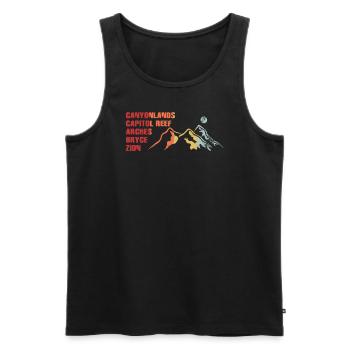 Explorez les montagnes des parcs nationaux de l’Utah - Débardeur bio Premium Homme - noir - Devant - AI Model Male 178 light (178cm)