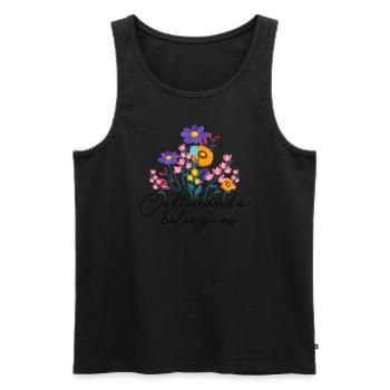 Cultivando Bilingües Spanischlehrerin - Männer Premium Bio Tank Top - Schwarz - Vorne - AI Model Male 178 light (178cm)