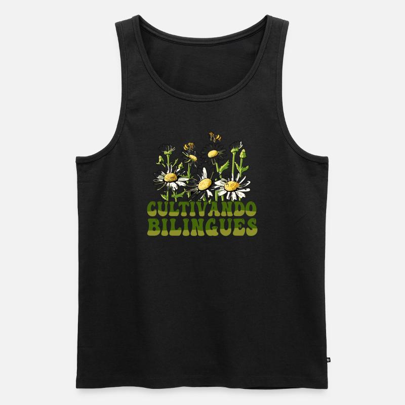 Cultivando Bilingües Spanischlehrer - Männer Premium Bio Tank Top - Schwarz