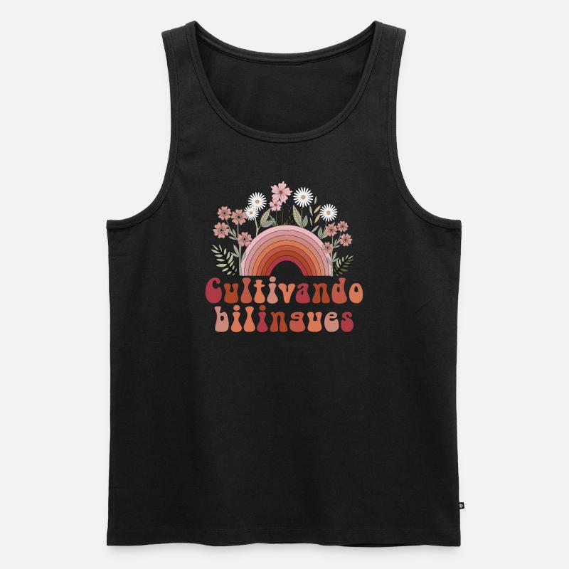 Cultivando Bilingües Spanischlehrer - Männer Premium Bio Tank Top - Schwarz