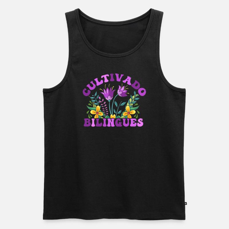 Cultivando Bilingües Spanischlehrer - Männer Premium Bio Tank Top - Schwarz