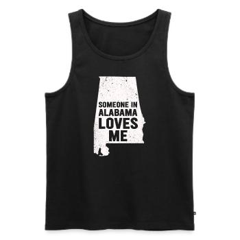 Quelqu’un en Alabama m’aime - Débardeur bio Premium Homme - noir - Devant - Michal (187cm)